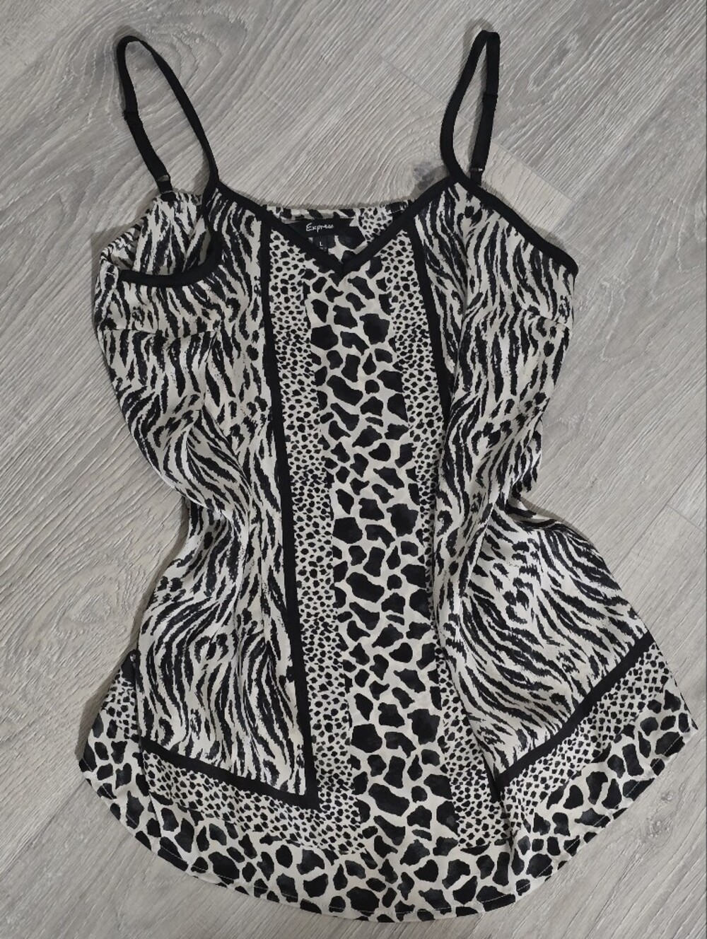 Express Black & White Animal Print Camisole